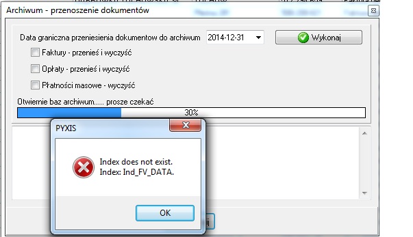 Błąd przy archiwym